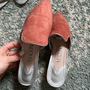 Pink/salmon colored suede dress shoes